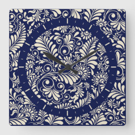 reloj de pared de estilo barroco, azul marino y va