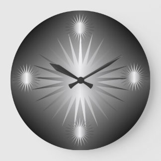 Reloj de pared de estrella negra y plateada