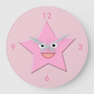 Reloj de pared de estrella rosa bonito
