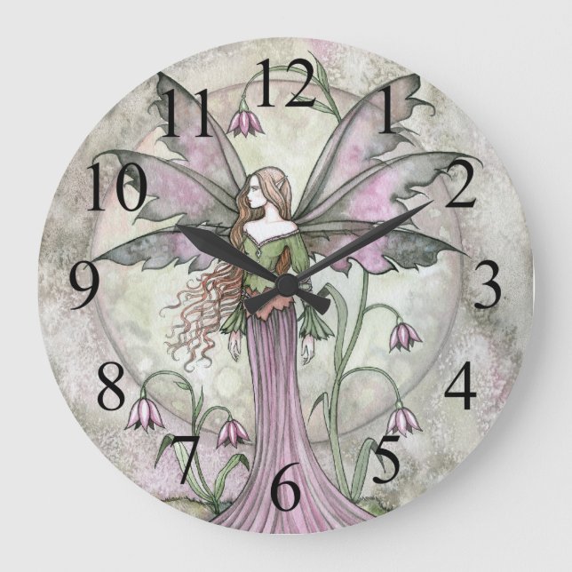 Reloj de pared de fantasía de hada de luna tranqui (Anverso)