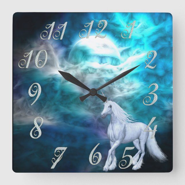 Reloj de pared de Fantasy Sky Unicorn (Anverso)
