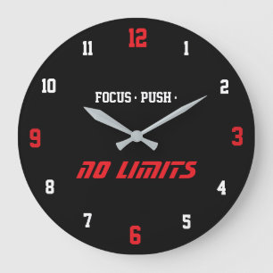 Reloj de pared de fitness motivacional negro