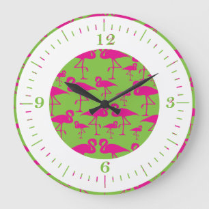 Reloj de pared de flamenco rosa
