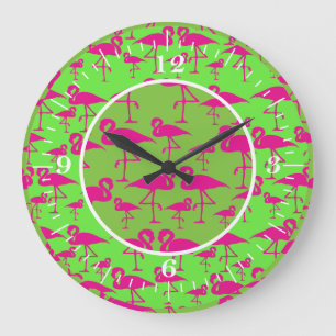 Reloj de pared de flamenco rosa