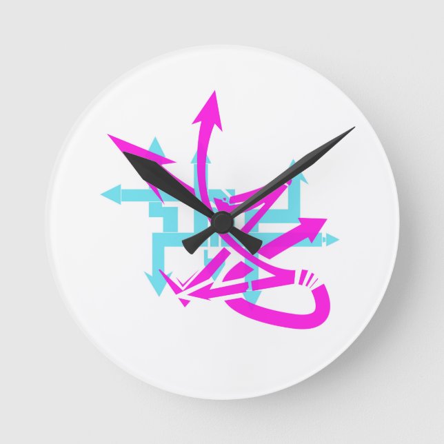 Reloj de pared de flechas abstractas (Anverso)