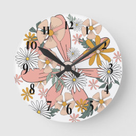 Reloj de pared de flor retro