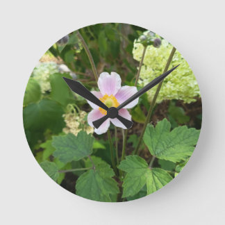 Reloj de pared de flor silvestre rosa | Hogar flor