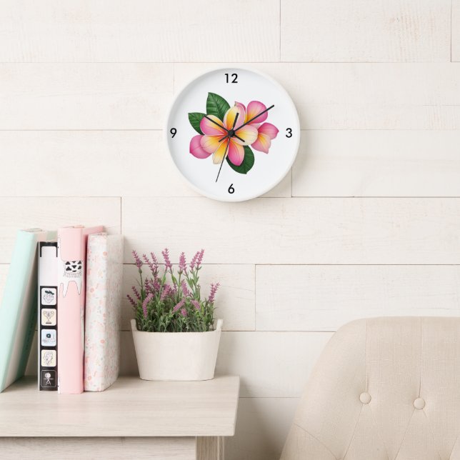 Reloj de pared de flor tropical (Sala de lectura)