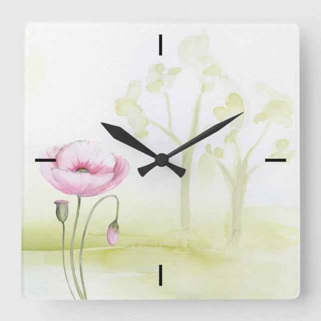 Reloj de pared de flores (Anverso)