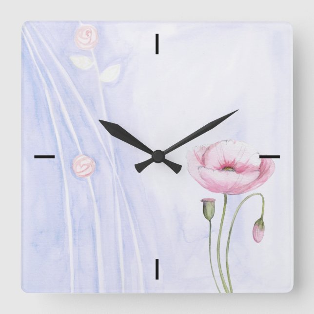 Reloj de pared de flores (Anverso)