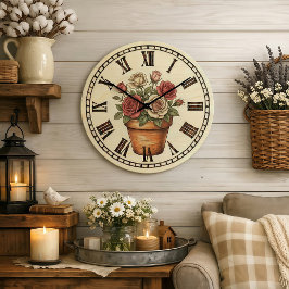 reloj de pared de flores