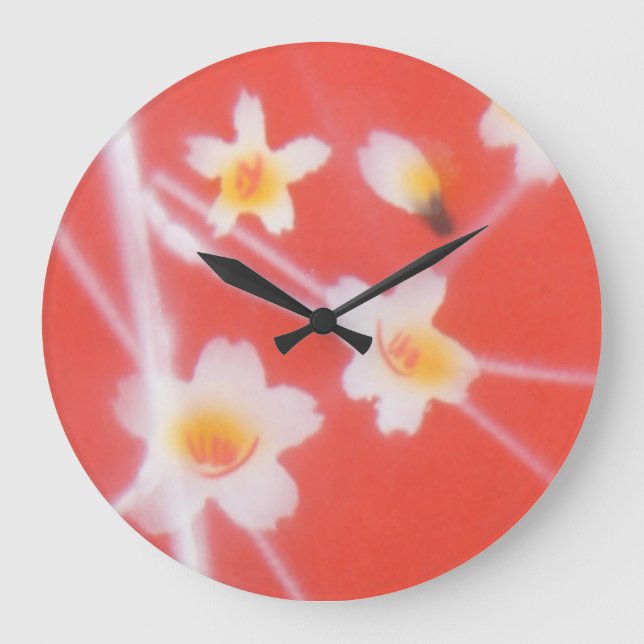 Reloj de pared de flores asiáticas (Anverso)