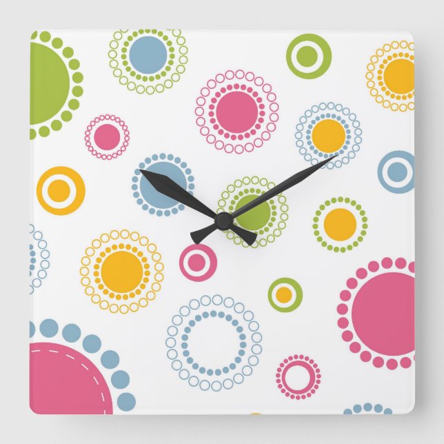 Reloj de pared de flores caprichosas (Anverso)