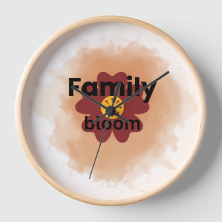 Reloj de pared de flores de acuarela Family Bloom