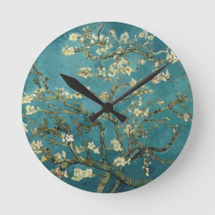 Reloj de pared de flores de almendra