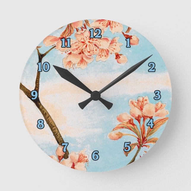 Reloj de pared de flores de cerezo de Sakura (Anverso)