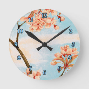 Reloj de pared de flores de cerezo de Sakura