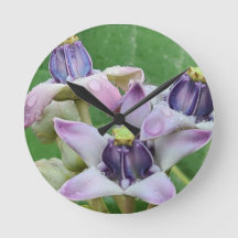Reloj de pared de flores de la corona
