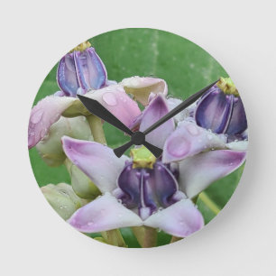 Reloj de pared de flores de la corona