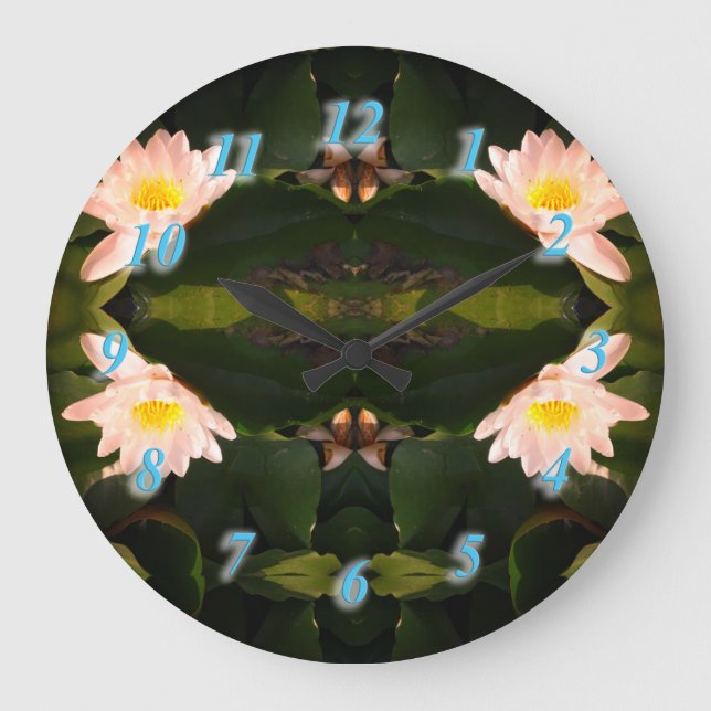 Reloj de pared de flores de Lotus blanco (Anverso)