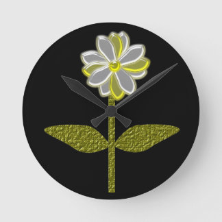 Reloj de pared de flores de margarita brillante