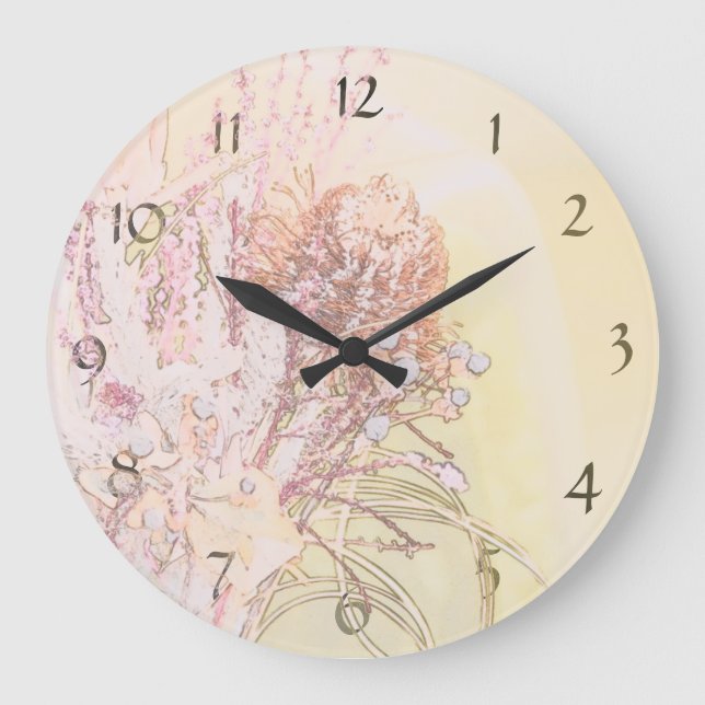Reloj de pared de flores nativas (Anverso)