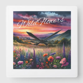 Reloj de pared de "Flores silvestres"