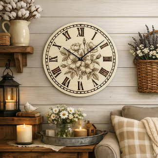 Reloj de pared de flores silvestres