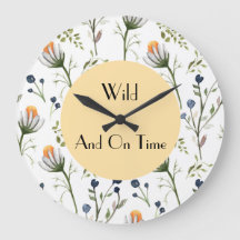 Reloj de pared de flores silvestres acuarela - Sal
