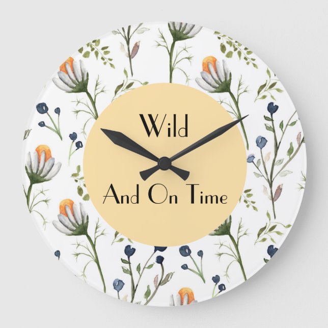 Reloj de pared de flores silvestres acuarela - Sal (Anverso)