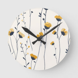 reloj de pared de flores silvestres, reloj de flor