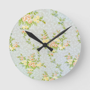 Reloj de pared de flores y vides de Victoria