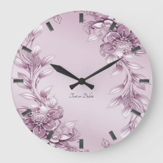 Reloj de pared de follaje floral rosa