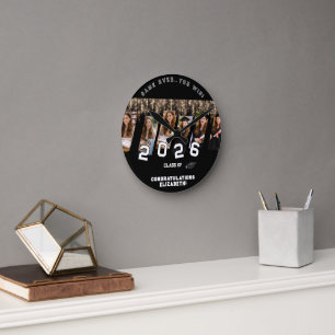 Reloj de pared de foto de regalo de graduación per