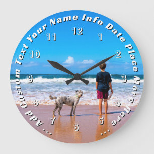 Reloj de pared de foto personalizada con texto