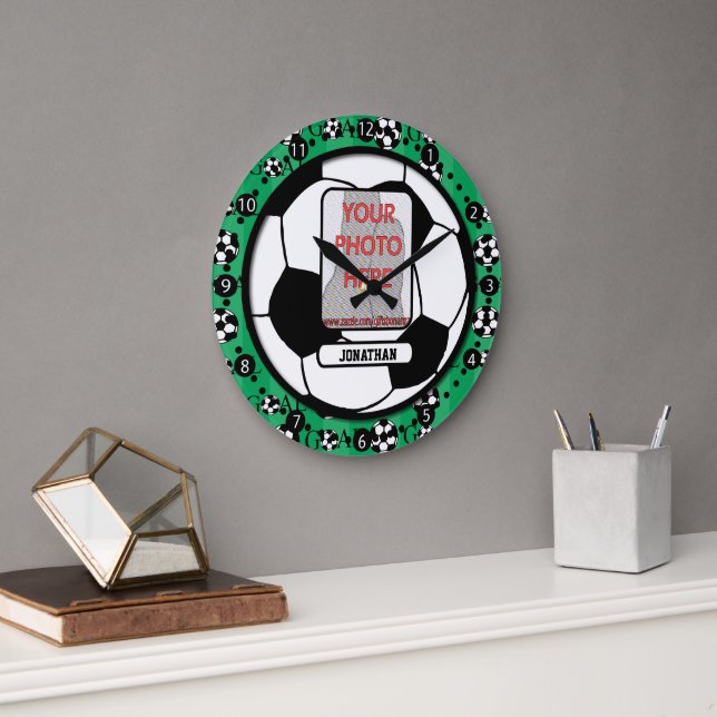 Reloj de pared de foto y nombre personalizado de f (Oficina)