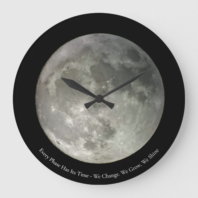 Reloj de pared de fotografía de luna llena origina (Anverso)
