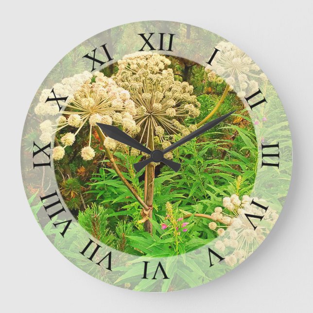 Reloj de pared de fotografía de plantas, naturalez (Anverso)