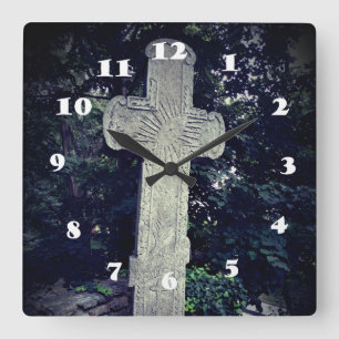 Reloj de pared de fotos de la antigua cruz de pied