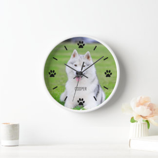 Reloj de pared de fotos de perro o Personalizado d