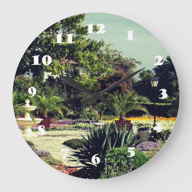 Reloj de pared de fotos del jardín botánico (Anverso)