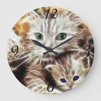 Reloj de pared de Fractal Kitties