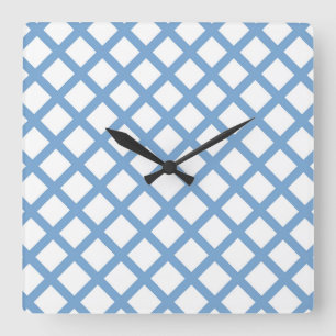 Reloj de pared de franja de diamante arlequín blan