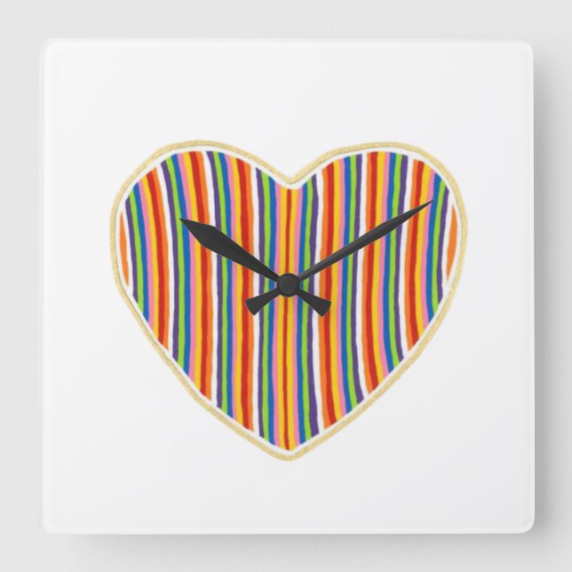 Reloj de pared de franjas cardíacas (Anverso)