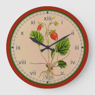 Reloj de pared de fresa botánica Curtis en 3 estil