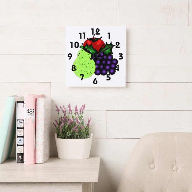 Reloj de pared de frutas (Sala de lectura)