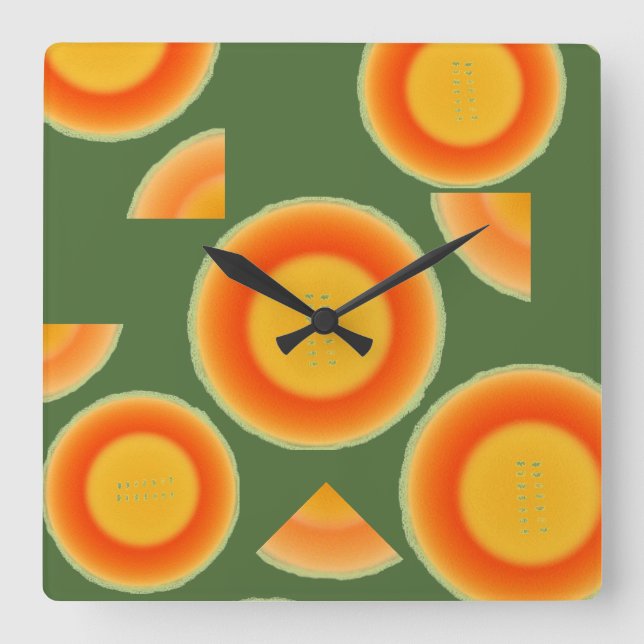 Reloj de pared de frutas de Cantalope Cantaloupe (Anverso)