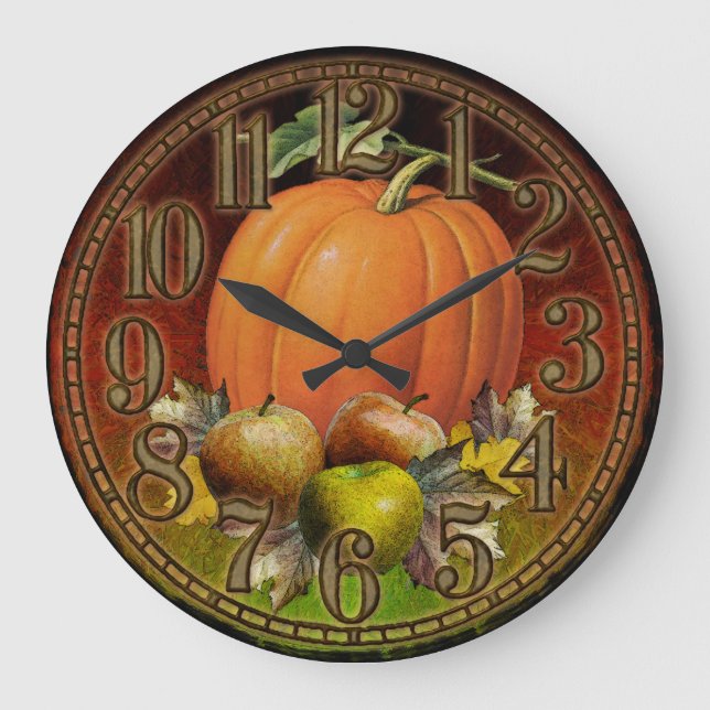 Reloj de pared de frutas de otoño (Anverso)