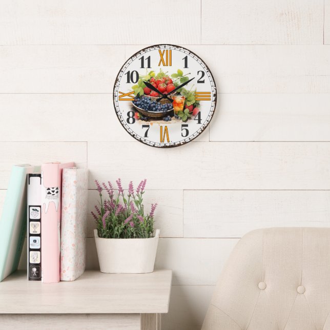 Reloj de pared de frutas vintage (Sala de lectura)