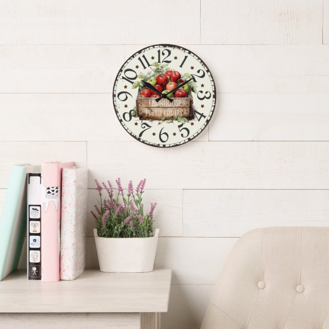 Reloj de pared de frutas vintage (Sala de lectura)
